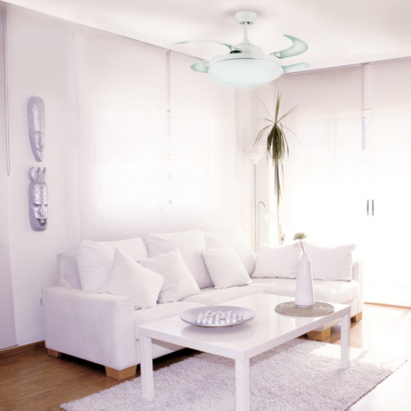 Ventilador LED con aspas plegables Twin Blanco (36W) M 4