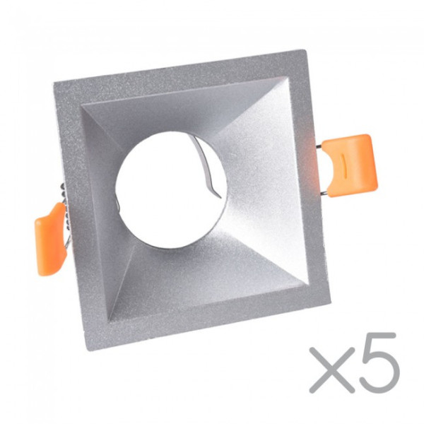 Pack 5 Empotrables Confort Cuadrados (plateado) M 2