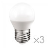Pacote 3 lâmpadas LED esféricas E27 5.2W (luz neutra) 2