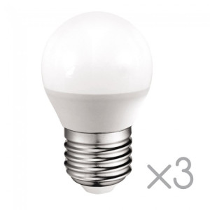Pacote 3 lâmpadas LED E27 esférica 5.2W (luz fria) H