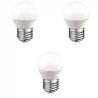Pack 3 Bombillas LED E27 esférica 5.2W (Luz fría) 3
