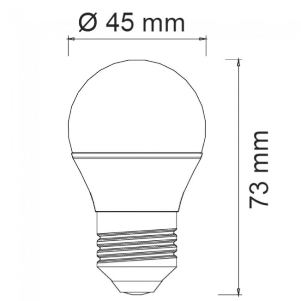 Pacote 3 lâmpadas LED E27 esférica 5.2W (luz fria) M 5