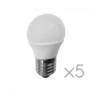 Pacote 5 lâmpadas LED E27 Esféricas 6W (luz neutra) H