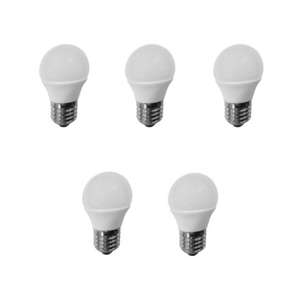 Pacote 5 lâmpadas LED E27 Esféricas 6W (luz neutra) M 4