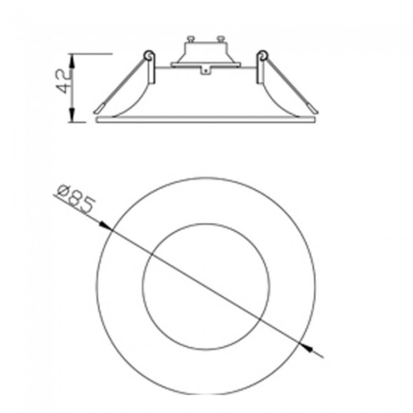 Aro empotrable Basic II redondo negro M 3