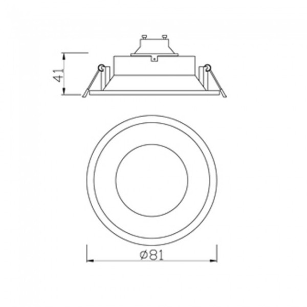 Tecto embutido Conforto redondo branco M 3