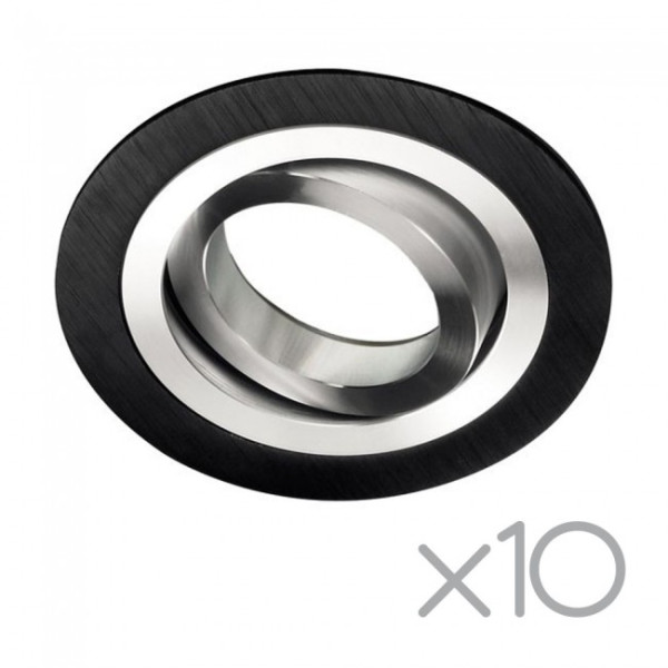 Pack 10 Focos empotrables redondo CLASSIC negro D