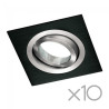 Pacote de 10 luzes embutidas quadradas pretas CLASSIC 1
