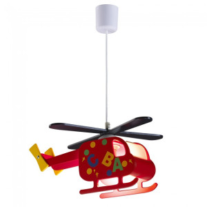 Lámpara infantil de techo Helicóptero Rojo H
