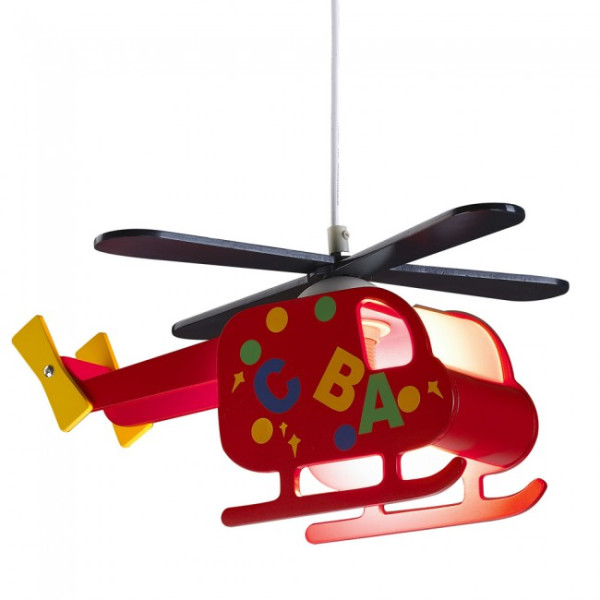 Lámpara infantil de techo Helicóptero Rojo M 3
