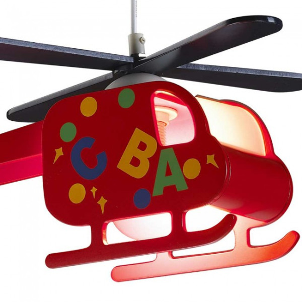 Lámpara infantil de techo Helicóptero Rojo M 4