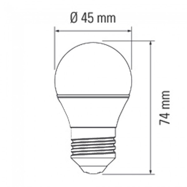 Lâmpada LED Esférica E27 4000oK (5.2W) M 3