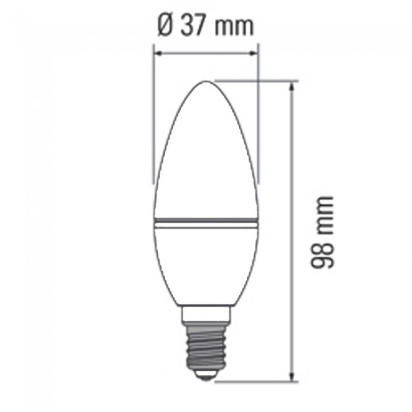 Lâmpada Vela LED E14 luz fria (5,2W) M 3