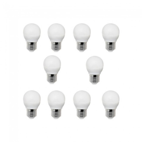 Pack 10 Bombillas LED Esférica E27 (4W - 3000K) D