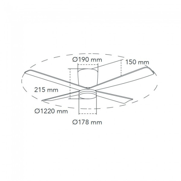 Ventilador de teto LED Napur Branco CCT Dim (18W) M 5