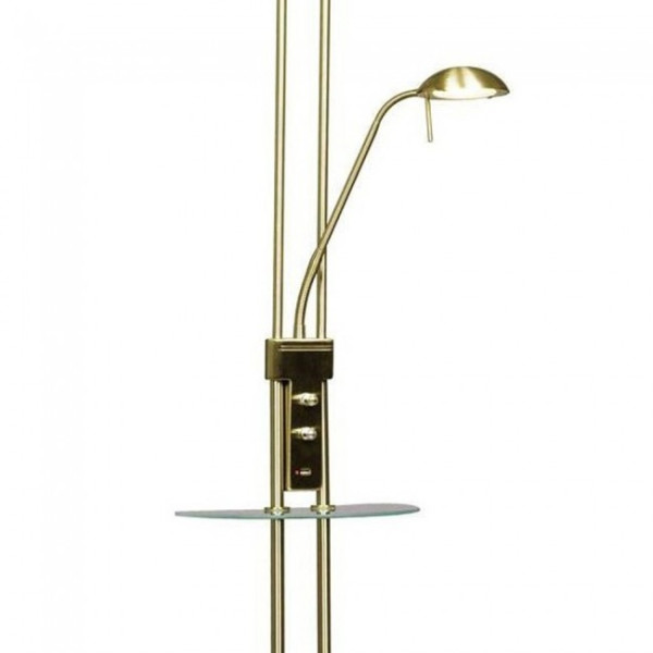 Lámpara de pie LED con repisa Olimpia Cuero (18W+5W) M 3