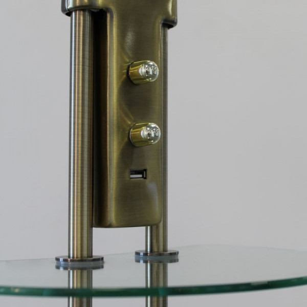 Lámpara de pie LED con repisa Olimpia Cuero (18W+5W) M 5