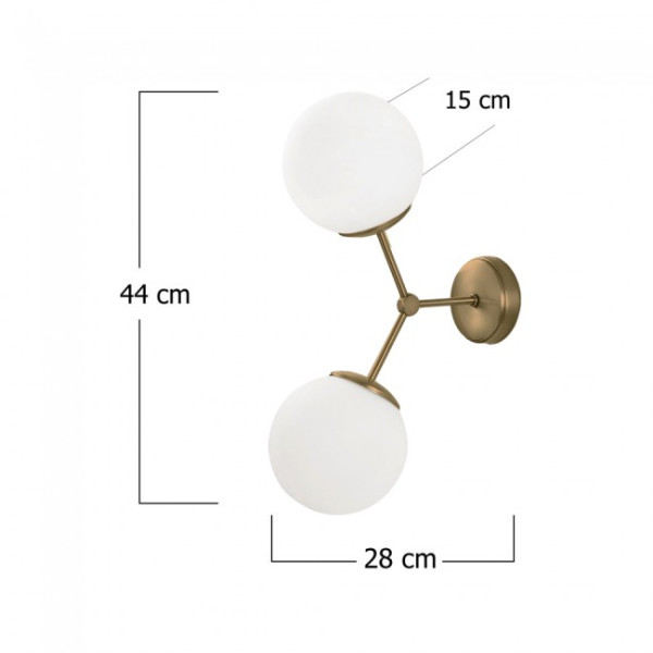 Aplique de pared Mulen Oro (2 luces) M 5