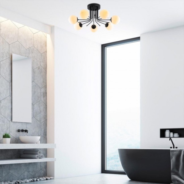 Plafón de techo Marga Negro (7 luces) M 3