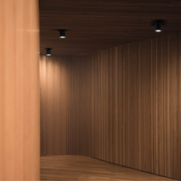 Foco de superficie Basic Negro M 3