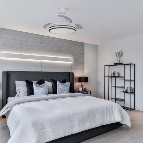 Ventilador LED con aspas plegables Garin Blanco CCT (35W) M 3