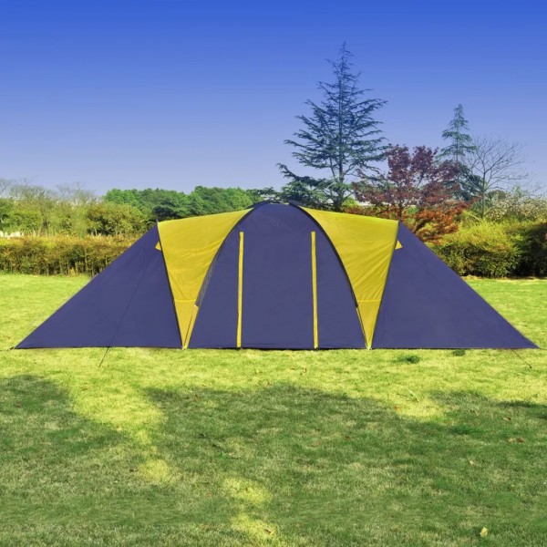 Tenda de campismo 9 pessoas tecido azul e amarelo M 5