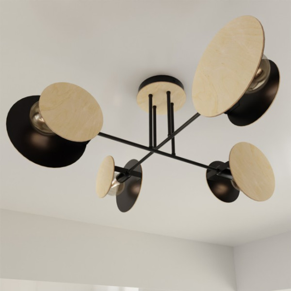 Preto Olante teto luz (4 luzes) M 5