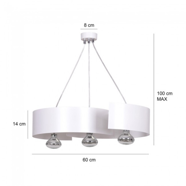 Lámpara de techo Bisón Blanco (3 luces) M 5