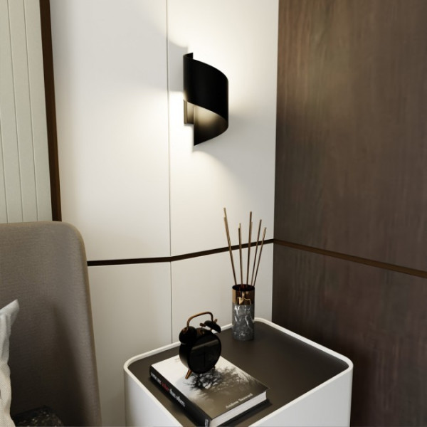 Aplique de pared Snape Negro M 5