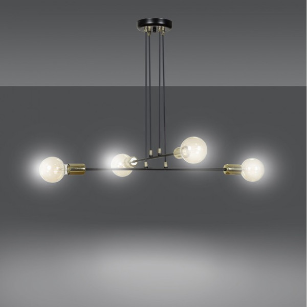 Lâmpada de teto Sives Preto (4 luzes) M 3