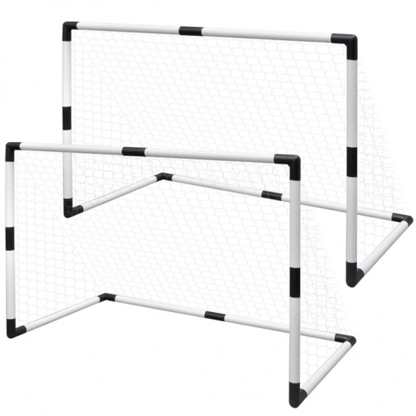 Set de porterías de fútbol mini 2 uds para niños 91.5x48x61 cm D