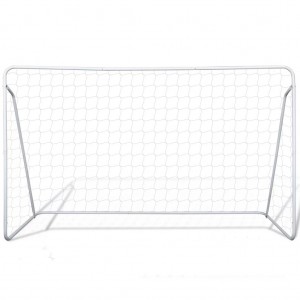 Portería de fútbol con poste y red acero 240x90x150 cm H