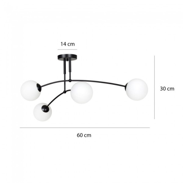 Plafón de techo Mobis Negro (4 luces) M 5