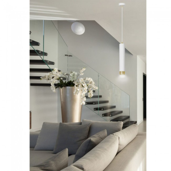 Lámpara colgante Mura Blanco/Oro M 5