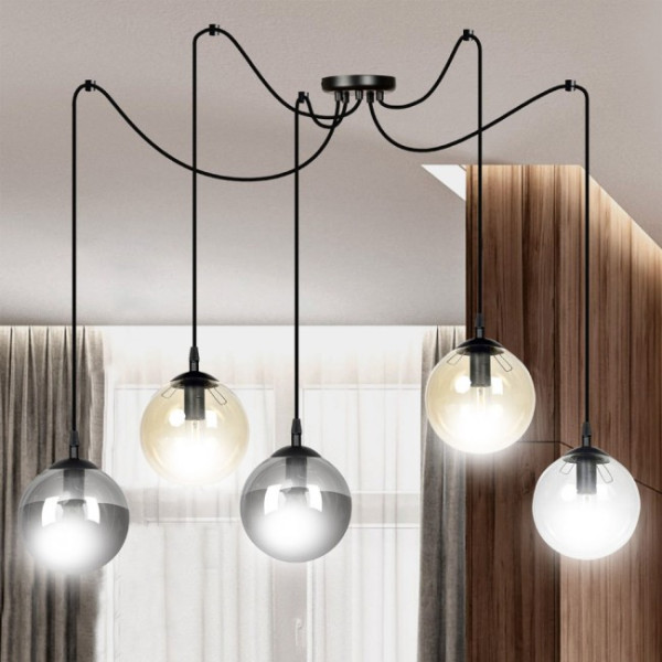 Candeeiro suspenso Fedora Mix (5 luzes) M 4