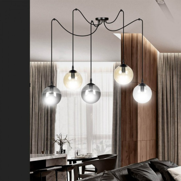 Candeeiro suspenso Fedora Mix (5 luzes) M 5