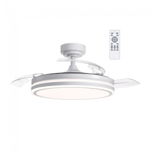 Ventilador LED con aspas plegables Perla Blanco CCT (72W) H