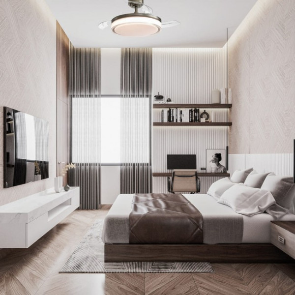 Ventilador LED com pás dobráveis Oroel Leather CCT (45W) M 3