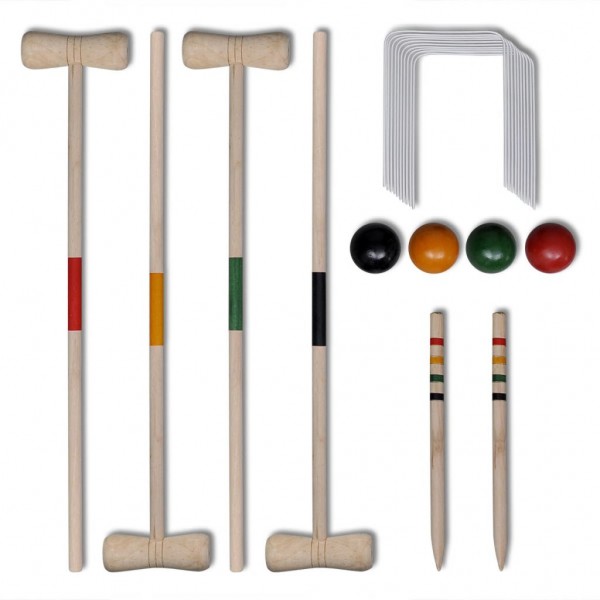 Juego de croquet de madera para 4 jugadores D