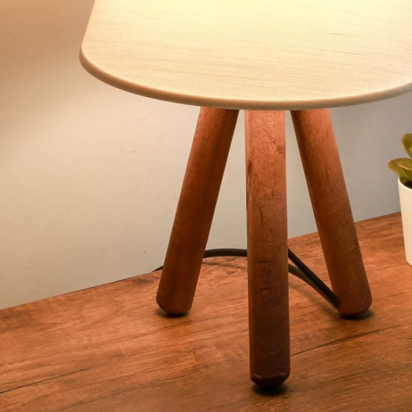 Lámpara de mesita Laresma Crema M 4