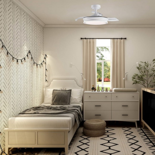 Ventilador LED con aspas retráctiles Ilsa Mini Blanco CCT (35W) M 3