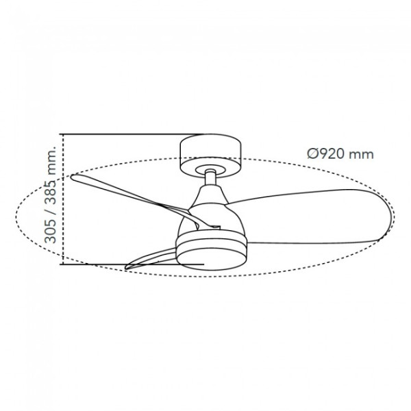 Ventilador de techo LED Borse Blanco+Madera CCT Dim (18W) M 5