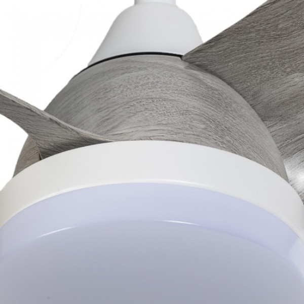 Ventilador de techo LED Borse Mini Blanco+Ceniza CCT Dim (18W) M 4
