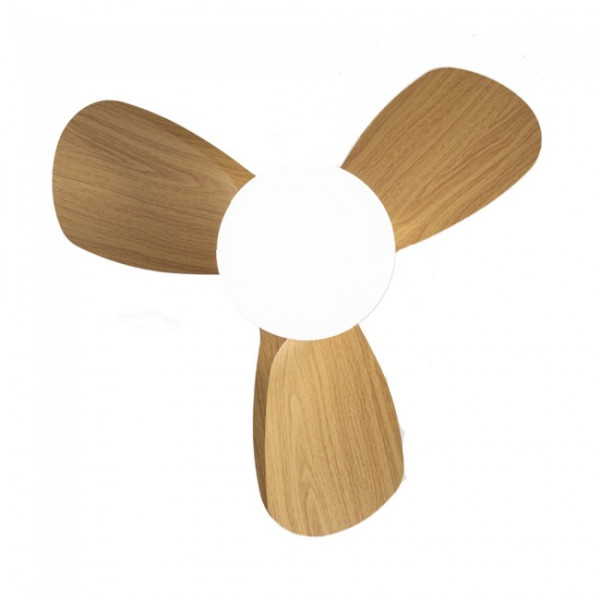 Ventilador de techo LED Borse Mini Blanco+Haya CCT Dim (18W) M 5