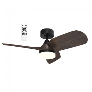 Ventilador de techo LED Borse Negro+Madera CCT Dim (18W) H