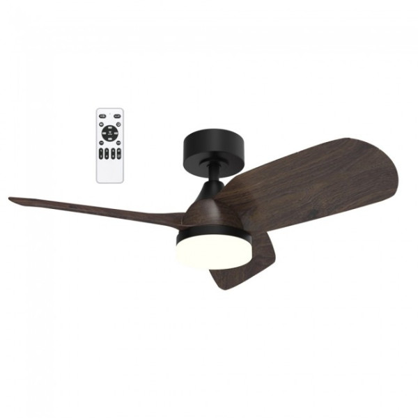 Ventilador de Teto LED Borse Preto+Madeira CCT Dim (18W) M 2