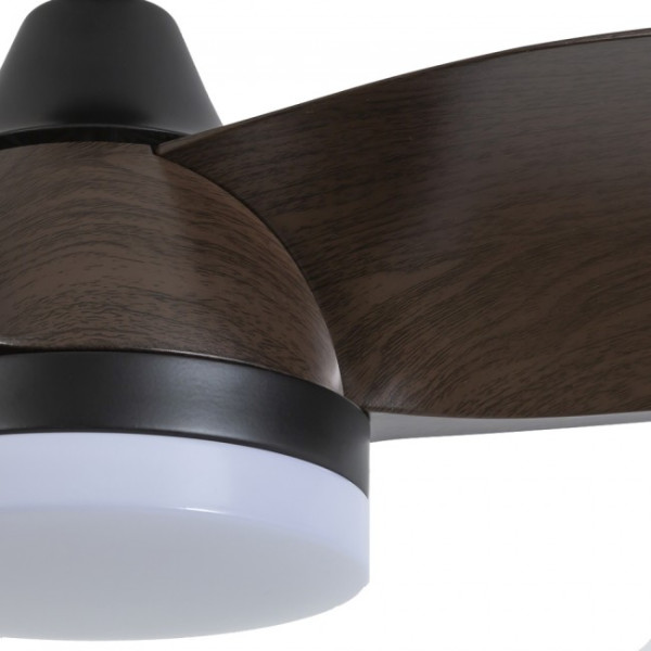 Ventilador de techo LED Borse Negro+Madera CCT Dim (18W) M 4