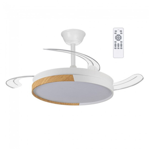 Ventilador LED folhas Arpino Branco CCT Dim (45W) M 2