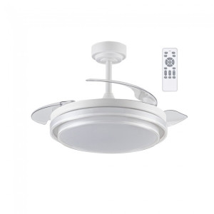 Ventilador LED com Lâminas Dobráveis Messina Branco CCT Dim (72W) H