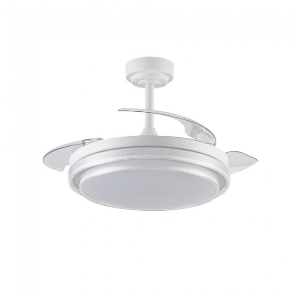 Ventilador LED com Lâminas Dobráveis Messina Branco CCT Dim (72W) M 4